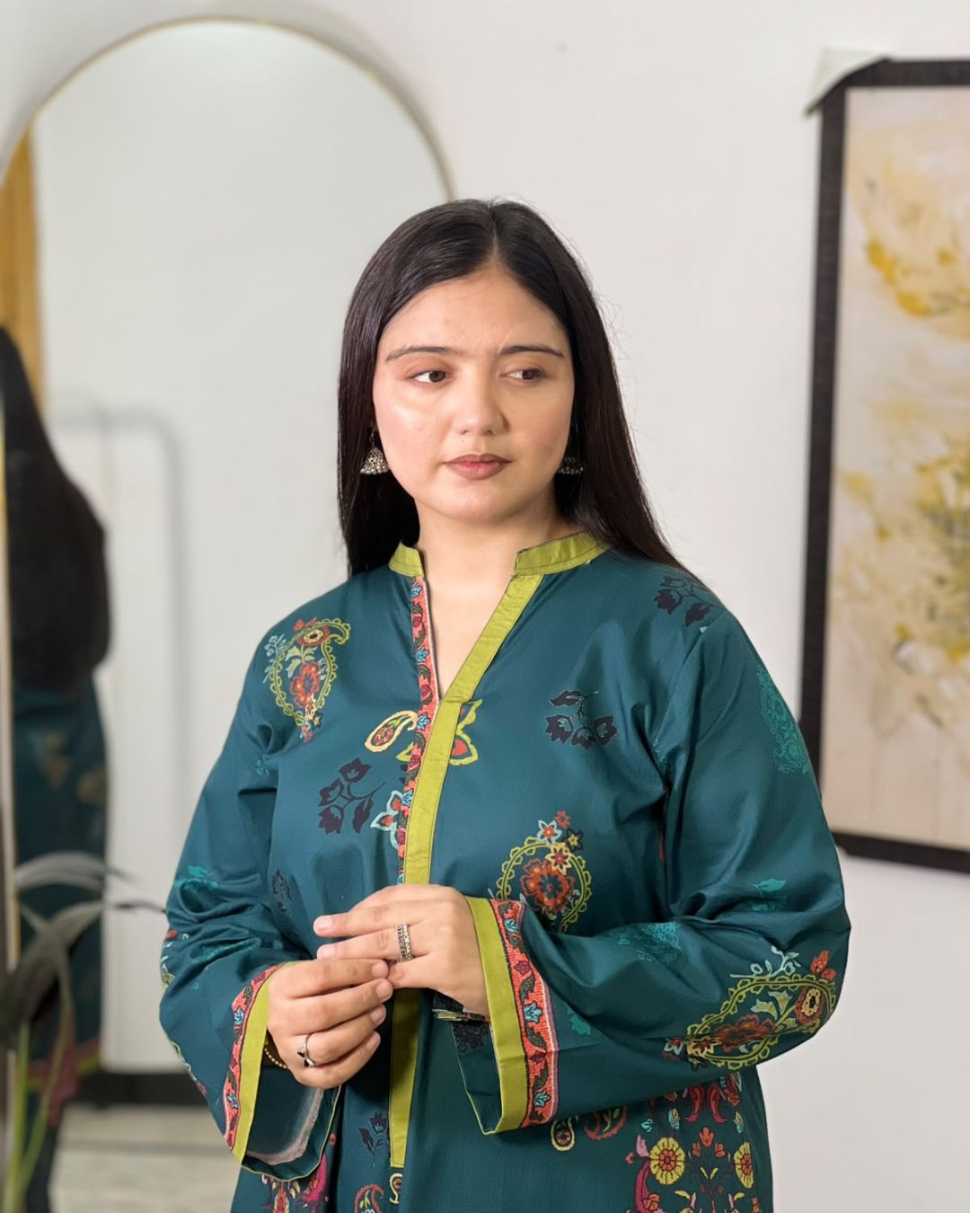Printed Long Shirt Co-Ord Set