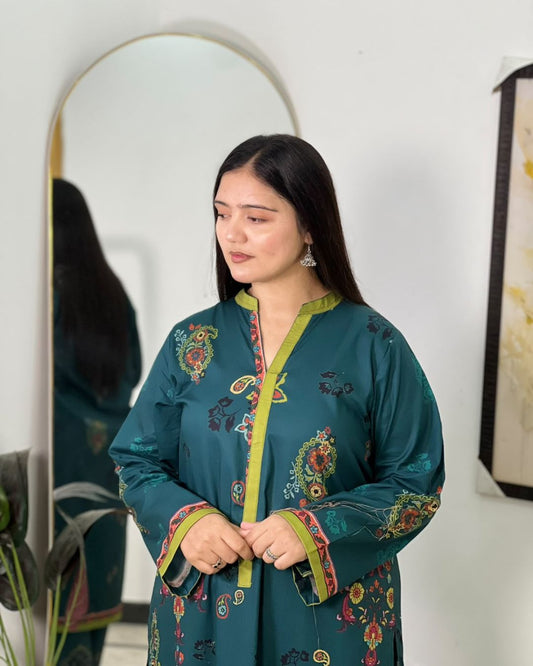 Printed Long Shirt Co-Ord Set