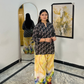Black Floral Kurta with farshi shalwar
