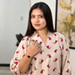 Pink Floral Kurta with farshi shalwar
