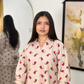 Pink Floral Kurta with farshi shalwar