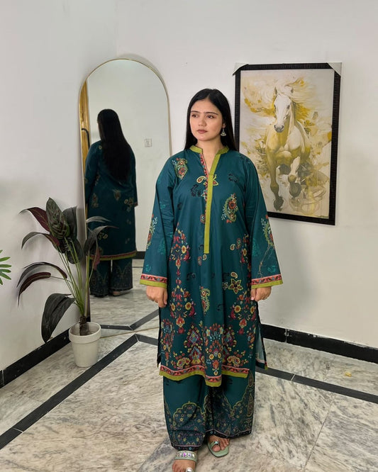 Printed Long Shirt Co-Ord Set