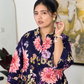 Deep Navy Floral Cord Set