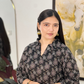 Black Floral Kurta with farshi shalwar